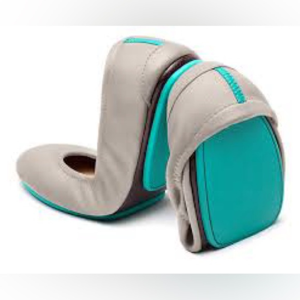 Tieks Feather Grey Leather Ballerina Flats - Size 8